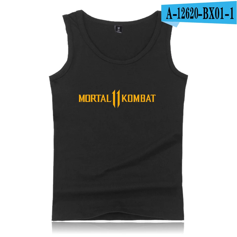 Black Mortal Kombat, 11 игр, Мультяшные майки, мужские, аниме, битва, Харадзюку, уличная майка, хип-хоп, Повседневная летняя одежда - Цвет: Black