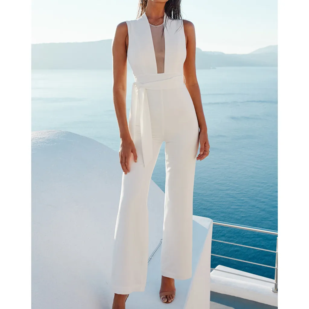 Сексуальный элегантный комбинезон для женщин Повседневный облегающий высокий