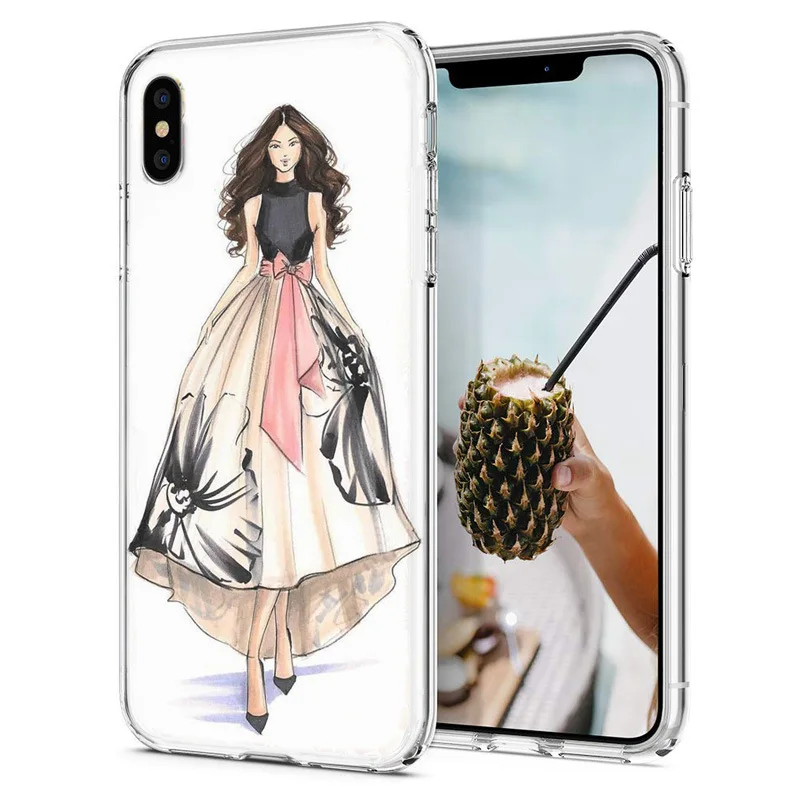 Мягкий чехол для iPhone X XS XR чехлы из ТПУ красочные губы леди разноцветный дизайн