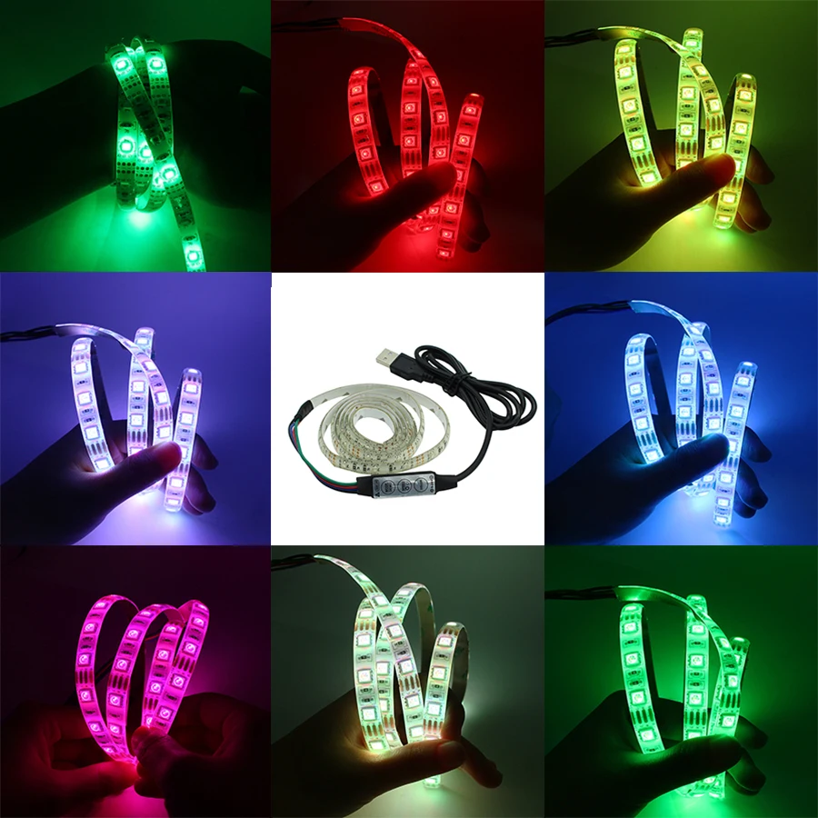 Горячий USB кабель питания 0 5 м 1 2 3 4 Светодиодная лента в пост. Тока 3528 SMD
