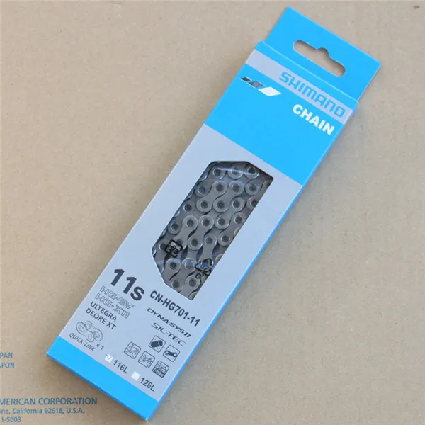 Shimano 11 S цепь HG601 HG701 CN-HG901-11 105 Ultegra XT Dura-ace XTR 11 скоростная цепь с быстрым соединением - Цвет: 11S HG701 with box