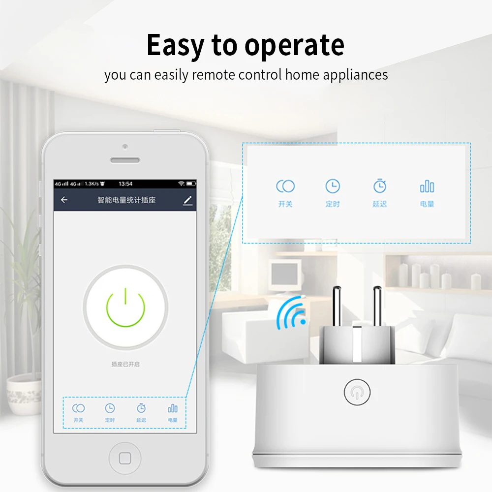 NTON power WiFi умная розетка с европейской вилкой монитором питания работает для Amazon