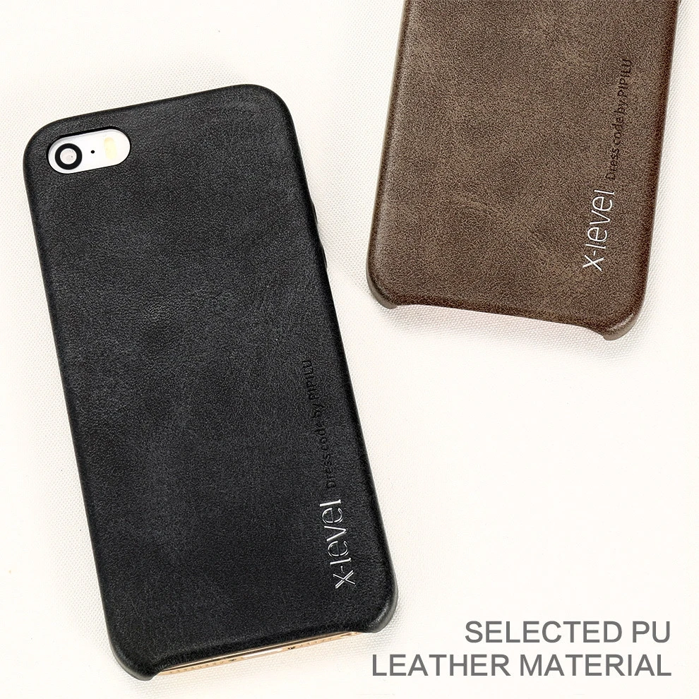 Кожаный чехол XLevel для IPhone 5 чехлы 5S задняя крышка SE деловой винтажный