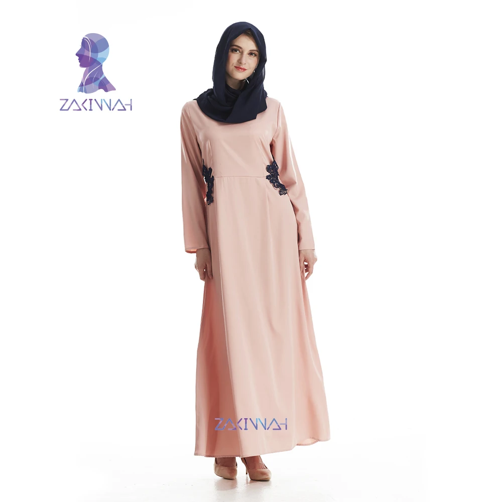 Новое мусульманское платье исламское abaya однотонное модное женское этническое