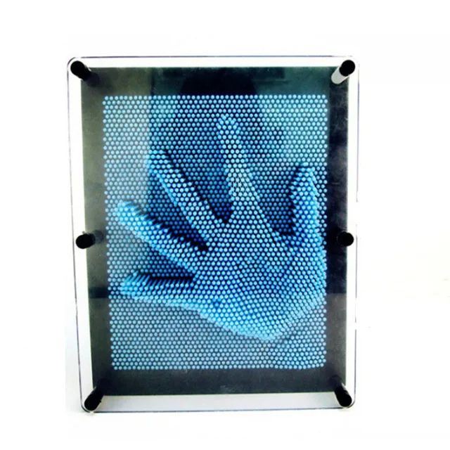 Небесно-голубой 3D клон Pin Art пластиковая игрушка забавная игра Pinart в форме копии Pin Art красочная игла ребенок получить лицо ладонь модель настольная офисная игрушка - Цвет: Небесно-голубой