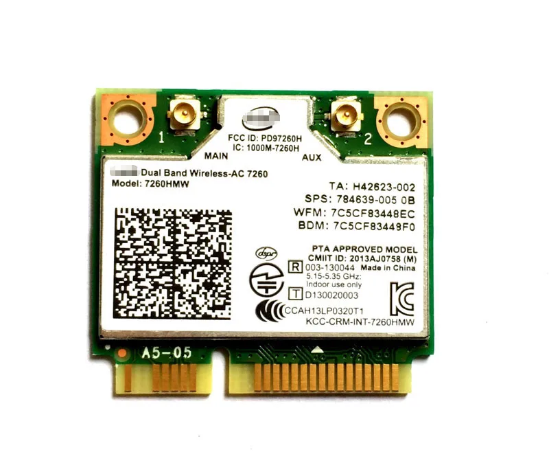 867 МБ беспроводной AC 7260 7260HMW 802.11AC двухдиапазонный BT4.0 PCIe Половина Мини WiFi карта|wifi