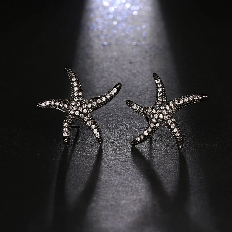 Серьги гвоздики EMMAYA симметричные женские уникальный дизайн с изображением звезд