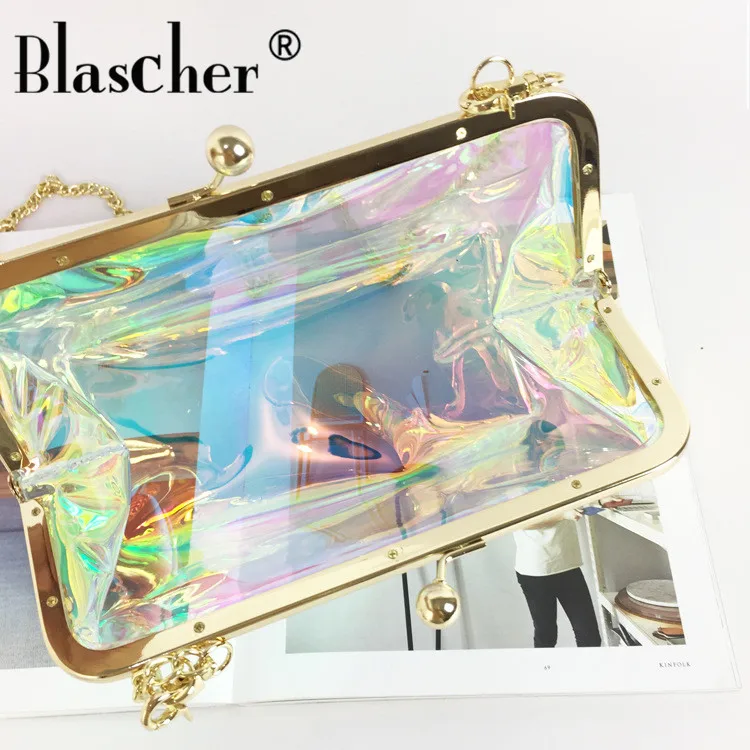Женская прозрачная сумка Кроссбоди Blascher холлограмма из ПВХ летняя пляжная