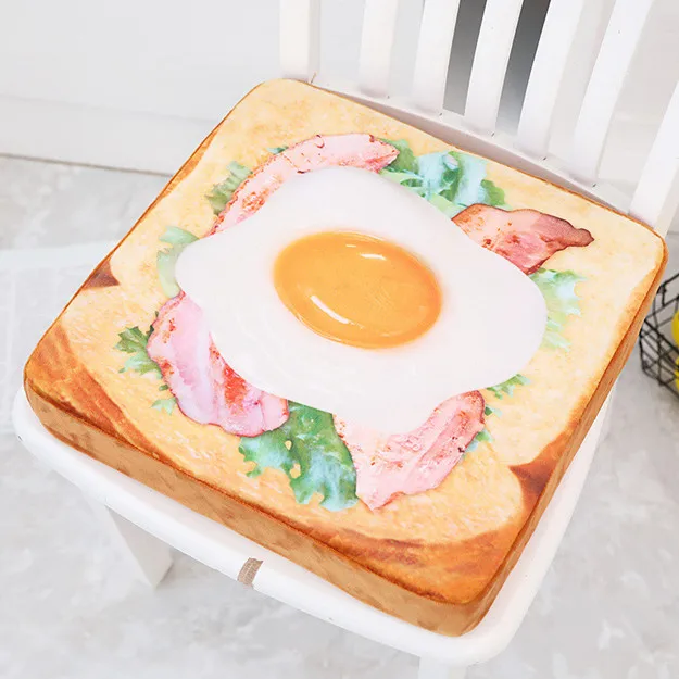 1 шт. 40*40 см фруктовые тосты Подушка вкусная подушка в виде еды с стеганой тканью мягкая и удобная для детей в качестве подарка на день рождения - Цвет: egg
