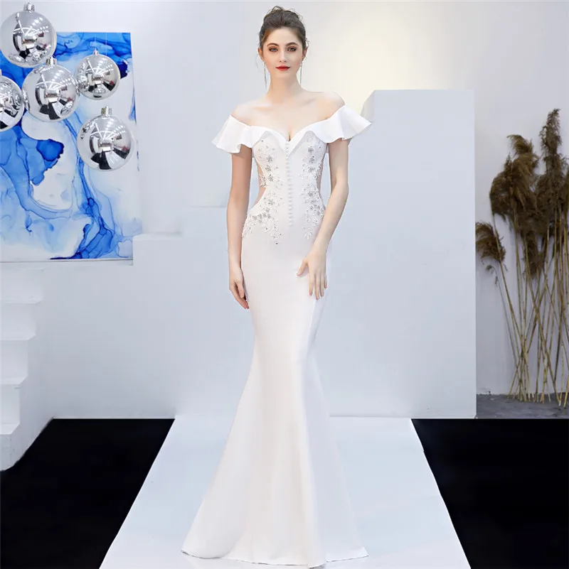 Элегантное Длинное Черное вечернее платье с блестками vestido de festa robe longue платья для