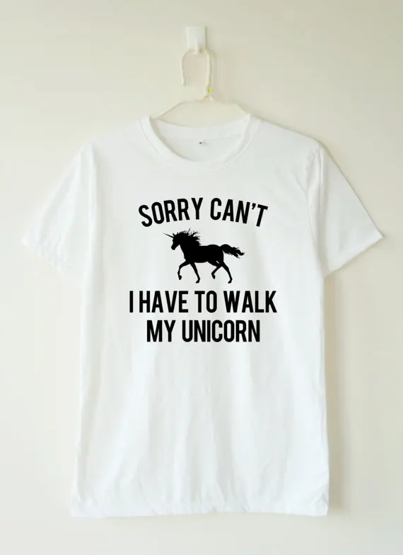 

Футболка унисекс с надписью «I Must Walk My Unicorn», женская и Мужская модная футболка Tumblr, забавная футболка с милым единорогом, топы