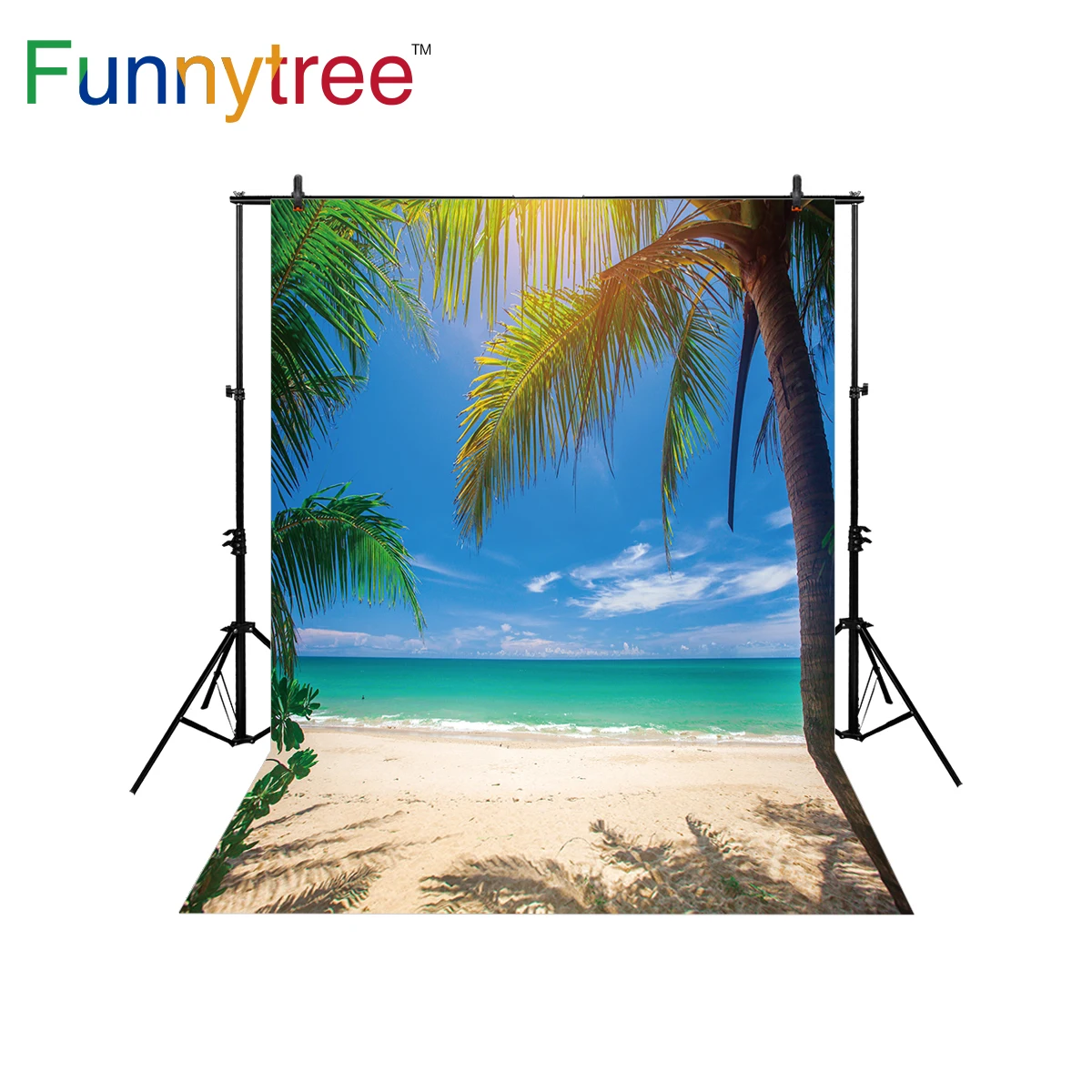 

Фоны Funnytree для фотостудии пляж море Лето небо природа кокосовое дерево Профессиональный фон для фотосъемки Печатный