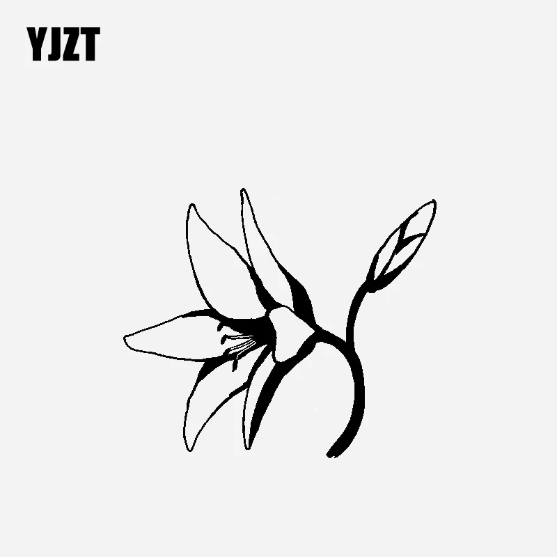 

YJZT 13.4CM*11.6CM Decorative Design Of Narcissus Car Sticker Vinyl Decal Black/Silver C23-1041