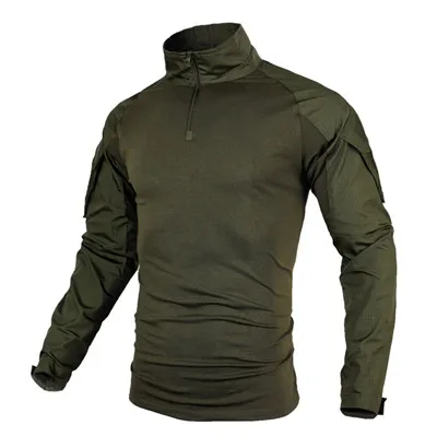 Army Green Мужские тактические рубашки военный армейский зеленый Rip-stop SWAT армейские рубашки весенние с длинным рукавом страйкбол охотничьи рубашки большой размер 3XL 4XL 5XL - Цвет: Army Green