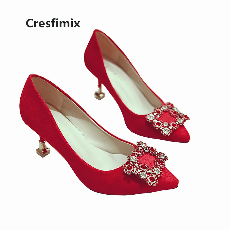 Туфли Cresfimix женские на высоком каблуке удобные повседневные без застежки со