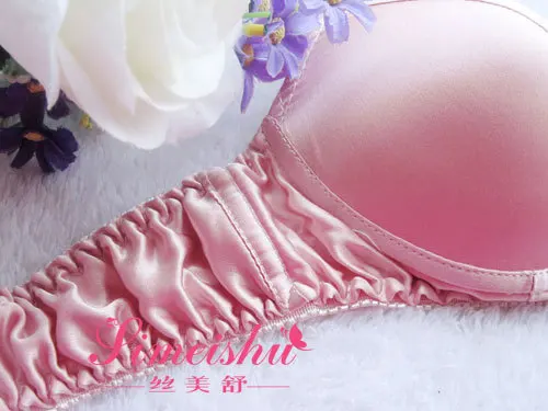 Бюстгальтер из чистого шелка двухсторонний натуральный шелк тонкая губка 100%