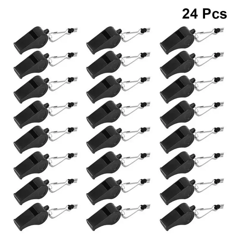 24pcs Platic Whistles Премиум Прочный портативный громкий свисток для спортивных тренеров