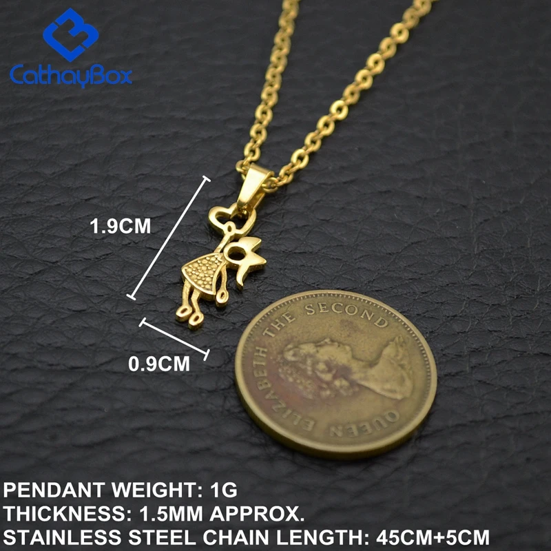 Очаровательное ожерелье с кулоном для девочек и детей золотистого цвета из