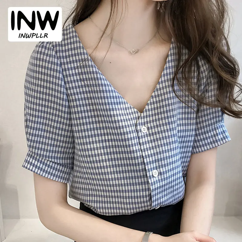 Женские топы и блузки женские рубашки летняя шифоновая блуза рубашка с v образным