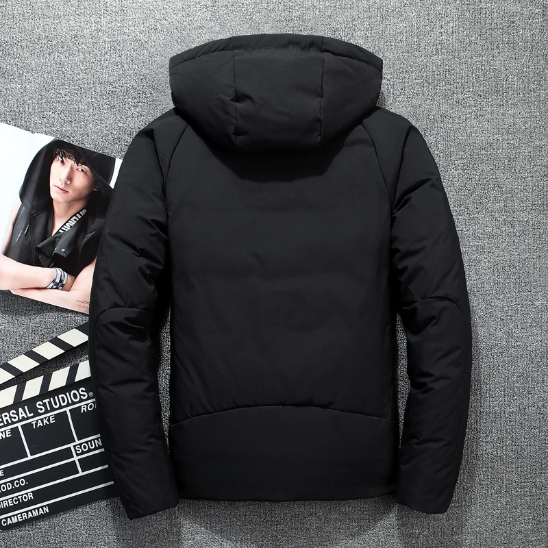 2020 новые мужские белые куртки пуховики на утином пуху плотные с подкладкой для