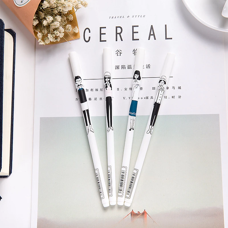 DL South Korea stationery pen simple black 0.5mm figure very fine writing Exquisite office supplies small gift Wholesale price | Канцтовары