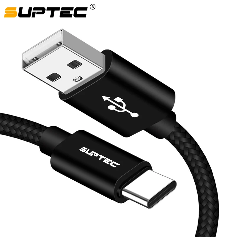 Кабель зарядный SUPTEC USB Type C 2/3 м для Samsung S9/S8/Note 9/2A Huawei/Xiaomi Mi 8/Oneplus 6T/6|Кабели мобильных