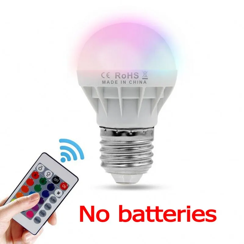 Светодиодная RGB лампа с ИК пультом E27 GU10 E14 5 Вт свет AC 85 265 в Энергосберегающая