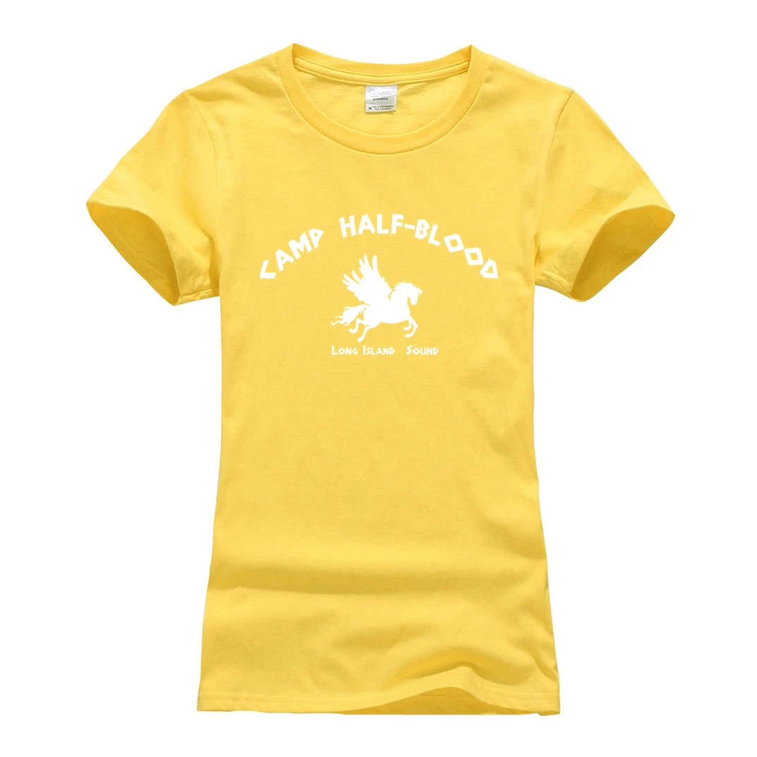Летняя футболка harajuku бренд camisetas классный принт Женская футболка Повседневная хлопковая Футболка femme Camp Half-Blood slim top