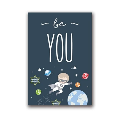 PH1629 Космический тематический Детский Настенный художественный принт Be Brave& Be kind Quotes Холст Плакаты живопись подарок для маленького мальчика украшение стены детской комнаты - Цвет: PH1629