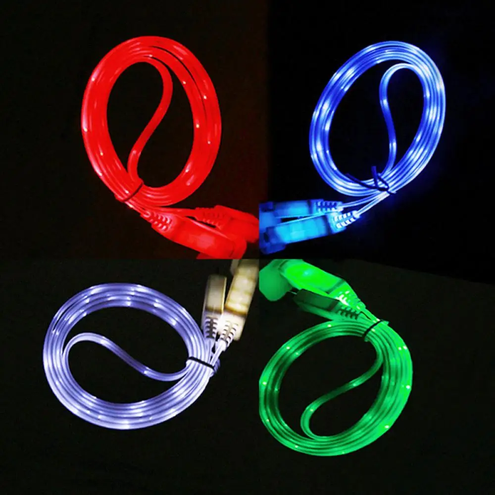 

HOT 3 Feets Long Colorful LED Light Micro USB Charger Data Sync Cable Charging Wire Data Wire For All Phone PC