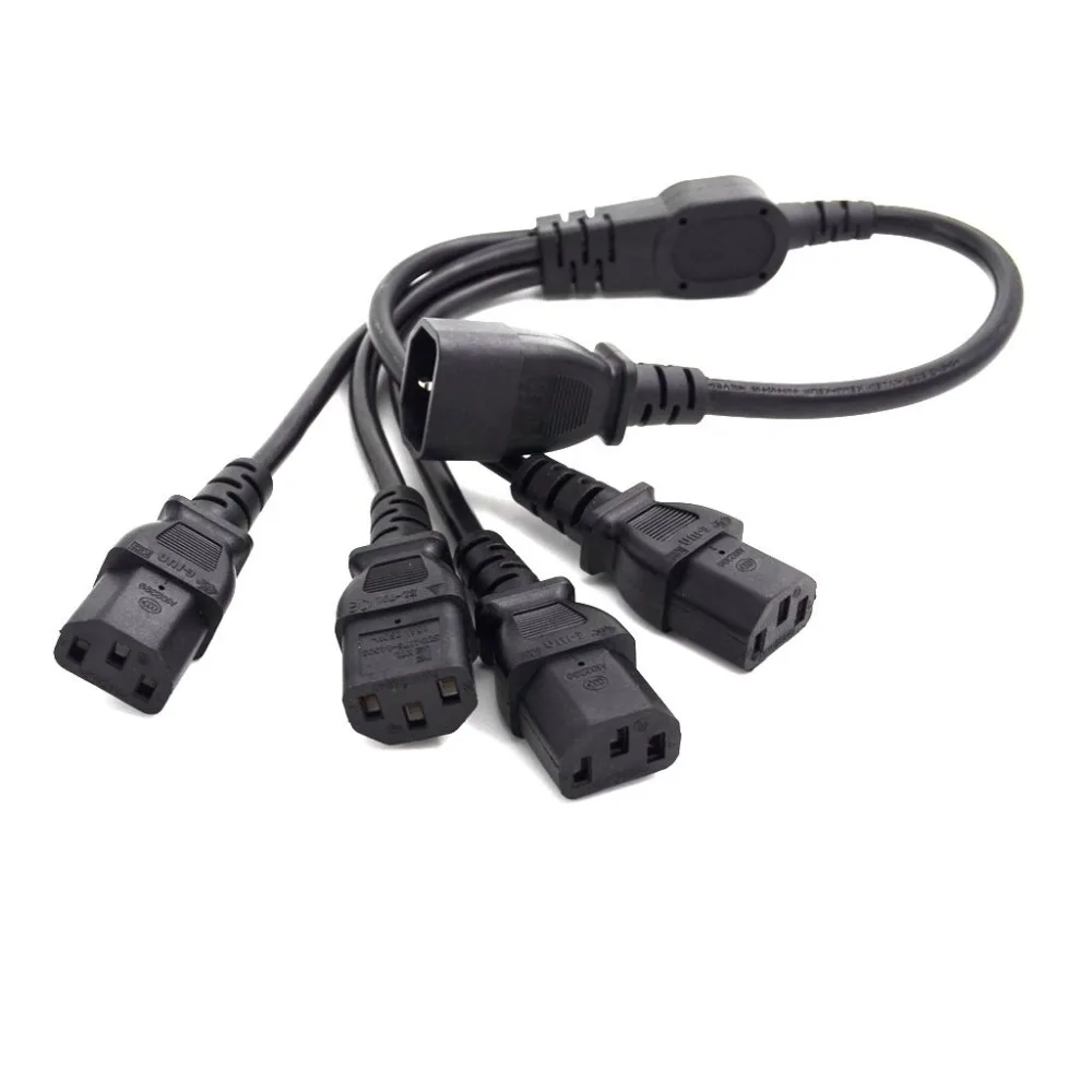 1 шт., высококачественный штекер IEC 320 C14 к разъему 4XC13, Y-образный сплиттер, шнур питания, C14 до 4 x C13, 250 В/10 А