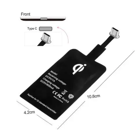 receiver Type-C Для huawei Y9 Y6 Pro Y7 y5 зарядное устройство Беспроводная Qi зарядная площадка зарядная док-станция - Тип штекера: receiver Type-C