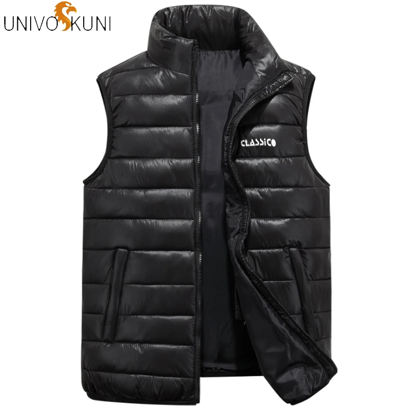UNIVOS KUNI, мужской жилет, Повседневный, теплый, chalecos para hombre, мужской пуховик, приталенный, Одноцветный, размера плюс S-6XL, для мужчин/женщин, Q5219