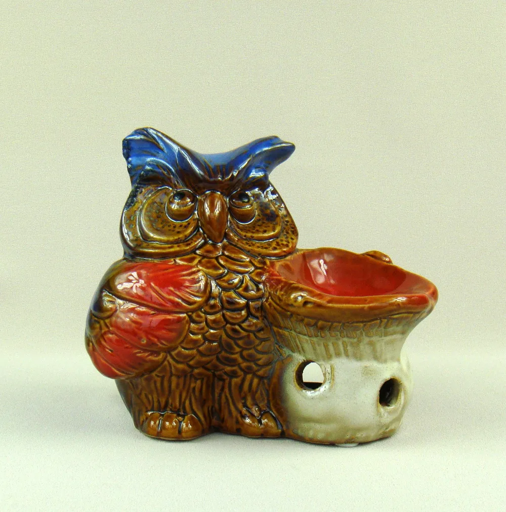 Фарфоровая Сова миниатюрный подсвечник Декор керамика гриб эфирное масло