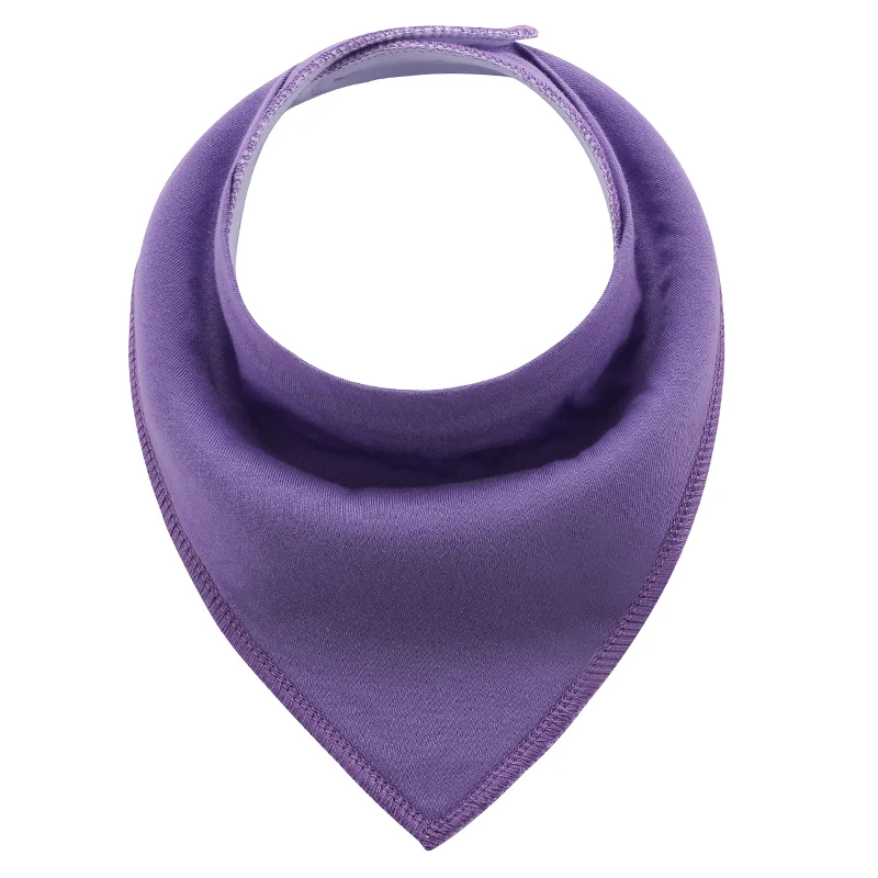 purple Бандана, детские нагрудники, сплошной цвет, хлопок, детская накидка, анти-запах, антибактериальный фартук, быстросохнущая ткань для кормления, шарф, детские вещи - Цвет: purple