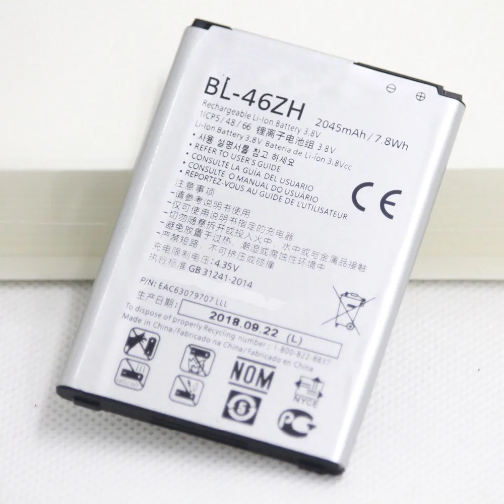5pcs/lot New Battery For LG K7 K8 Tribute 5 AS330 K332 K350N K371 K373 K8V K89 LS675 M1 M1V MS330 BL-46ZH 2045mah Phone | Мобильные