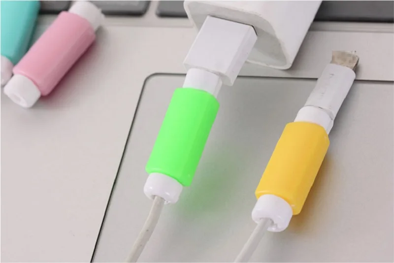 10 шт./лот USB зарядное устройство протектор для кабеля наушников яркие наушники USB кабель для передачи данных чехол для iPhone samsung htc