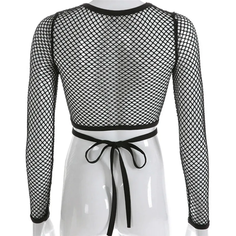 Женская модная футболка с вырезами и сеткой женские сексуальные прозрачные