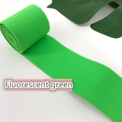 Fluorescent green 5 см двухсторонняя утолщенная прочная юбка для брюк пояс цветная эластичная лента саржевая эластичная лента латексная эластичная лента резиновая лента - Цвет: Fluorescent green