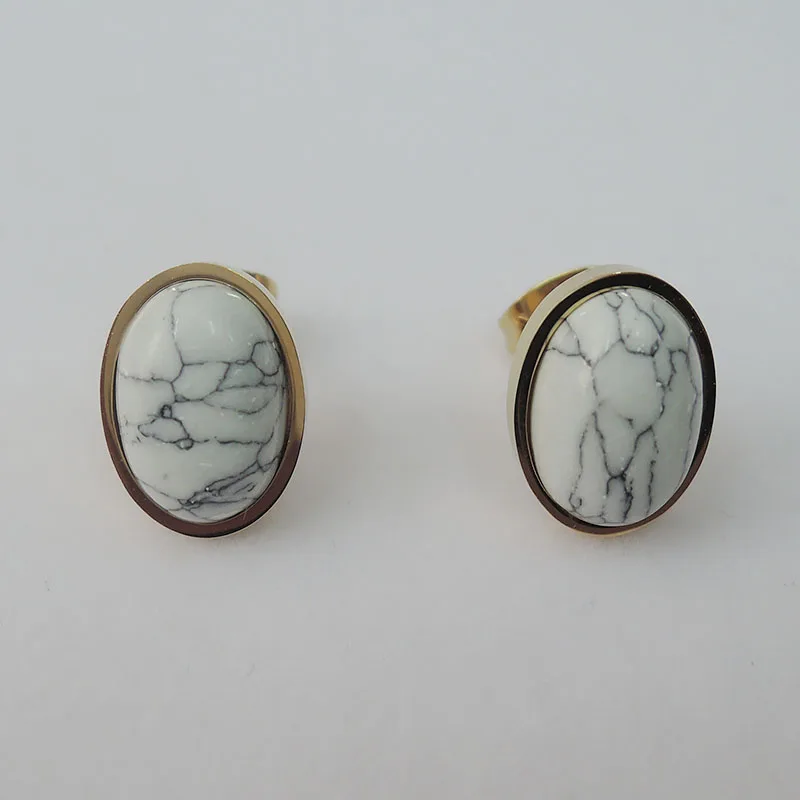 

high quality top fashion 100% stainless steel earring with nice stone--