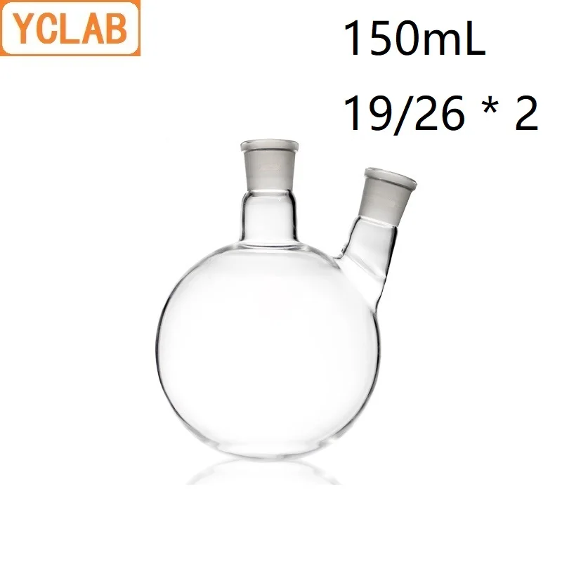 YCLAB 150 мл 19/26 дистилляционная колба косая форма с двумя шейками стандартные