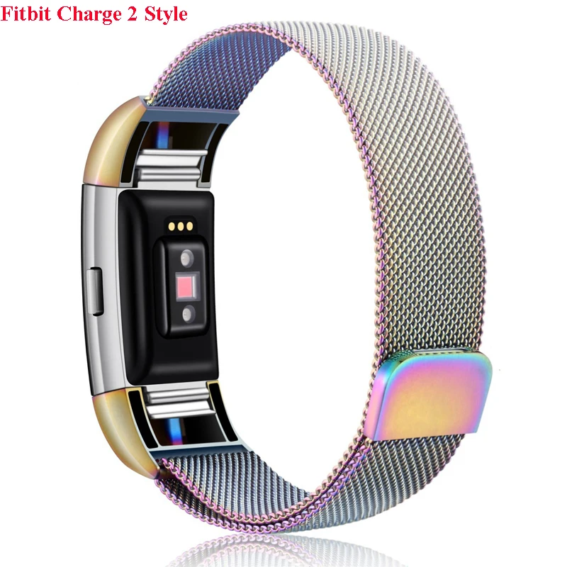 Stainless Steel Magnetic Milanese Loop Band for Fitbit Charge 2 Replacement Quick Release Wristband Strap for Fitbit Charge 3