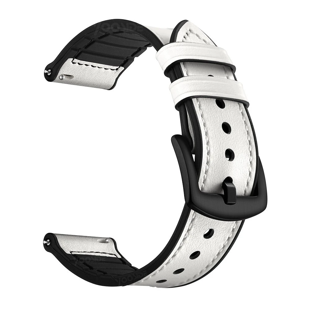 Быстросъемный мягкий силиконовый ремешок из натуральной кожи для часов Garmin Vivoactive 3/Forerunner 645/samsung Galaxy Watch 42 мм