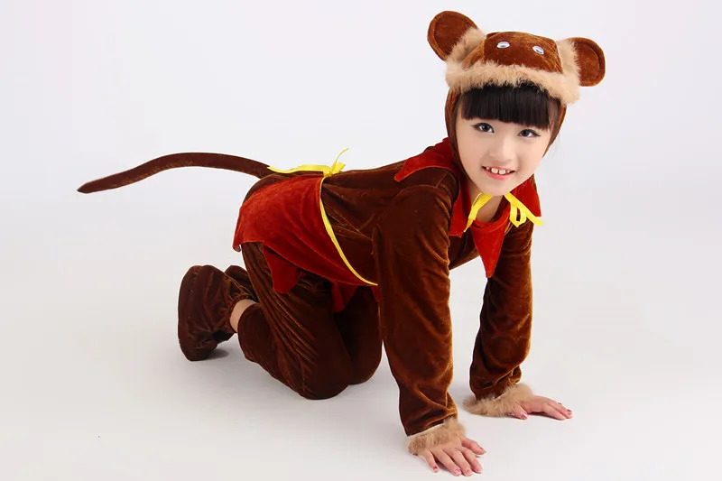 Детские Мультяшные животные обезьянки костюмы мальчики девочки детский день
