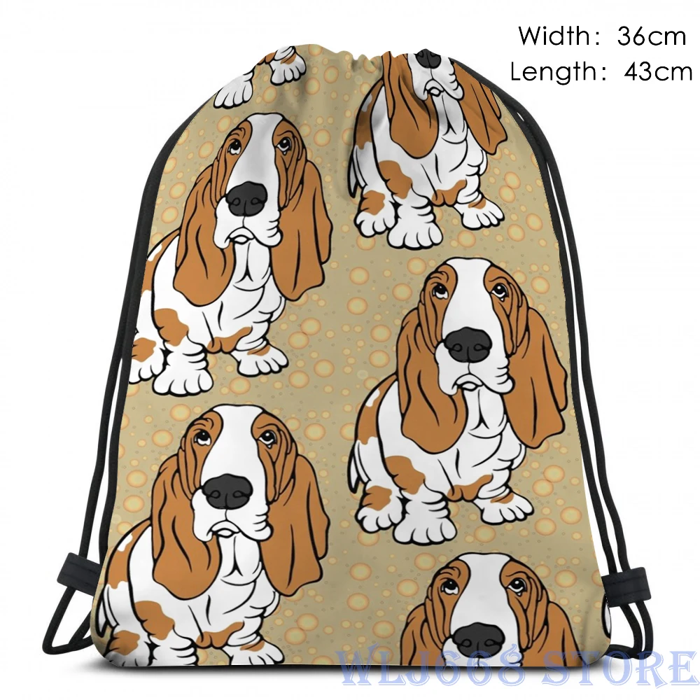 Забавные сумки через плечо с графическим принтом для женщин Basset Hound рюкзак на