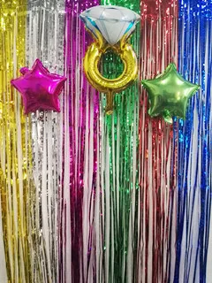 Rainbow Серебряная полоса фольги занавес вечерние фон с блестками для фотобудки комнаты свадьбы День рождения/Пасхи/Хэллоуин вечерние Decoration-3x10FT-y - Цвет: Rainbow