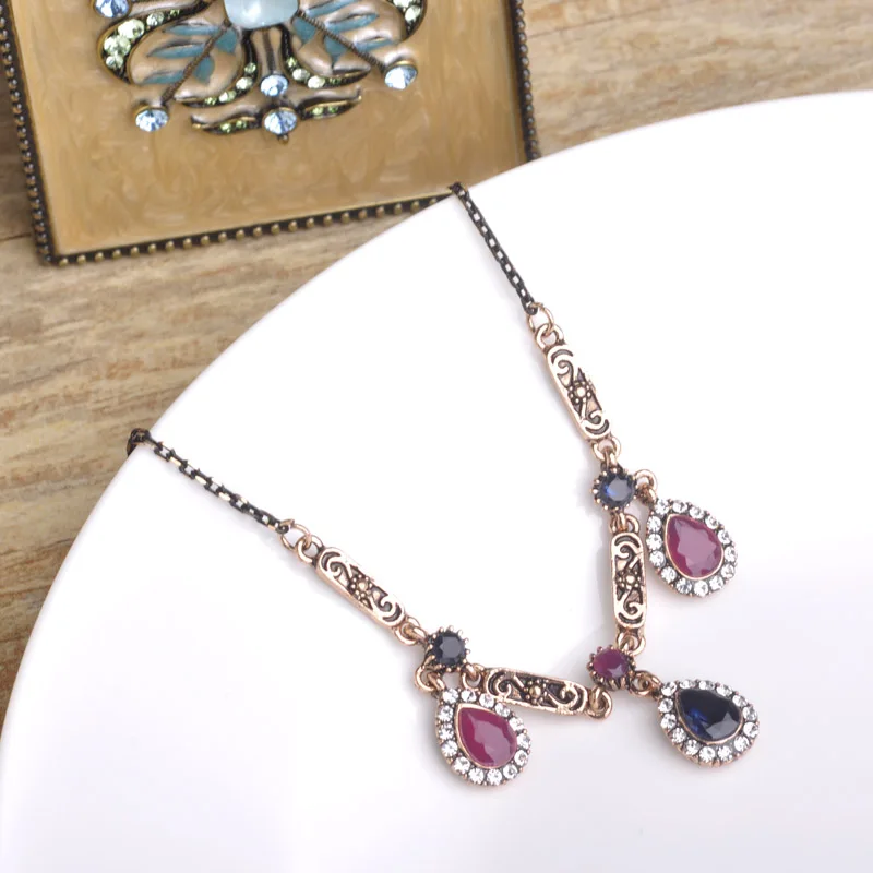Blue Gold Plated Винтаж смолы золотые браслеты на щиколотку для Для женщин и девочек ювелирный колокол турецкий Waterdrop ботильоны браслет Cheville босиком сандалии анклет(браслет на ногу - Окраска металла: Blue Gold Plated