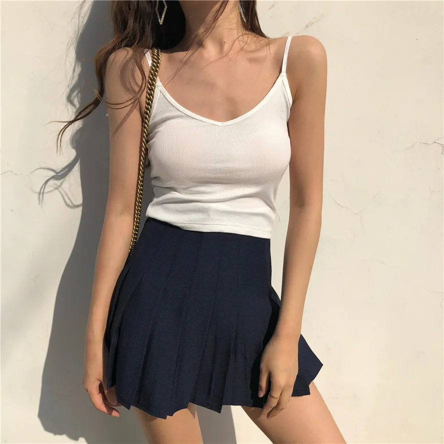 

2018 summer large size Korea S-XL pleated skirt female cute sweet Harajuku casual Japanese high waist A word sailor girl skirt