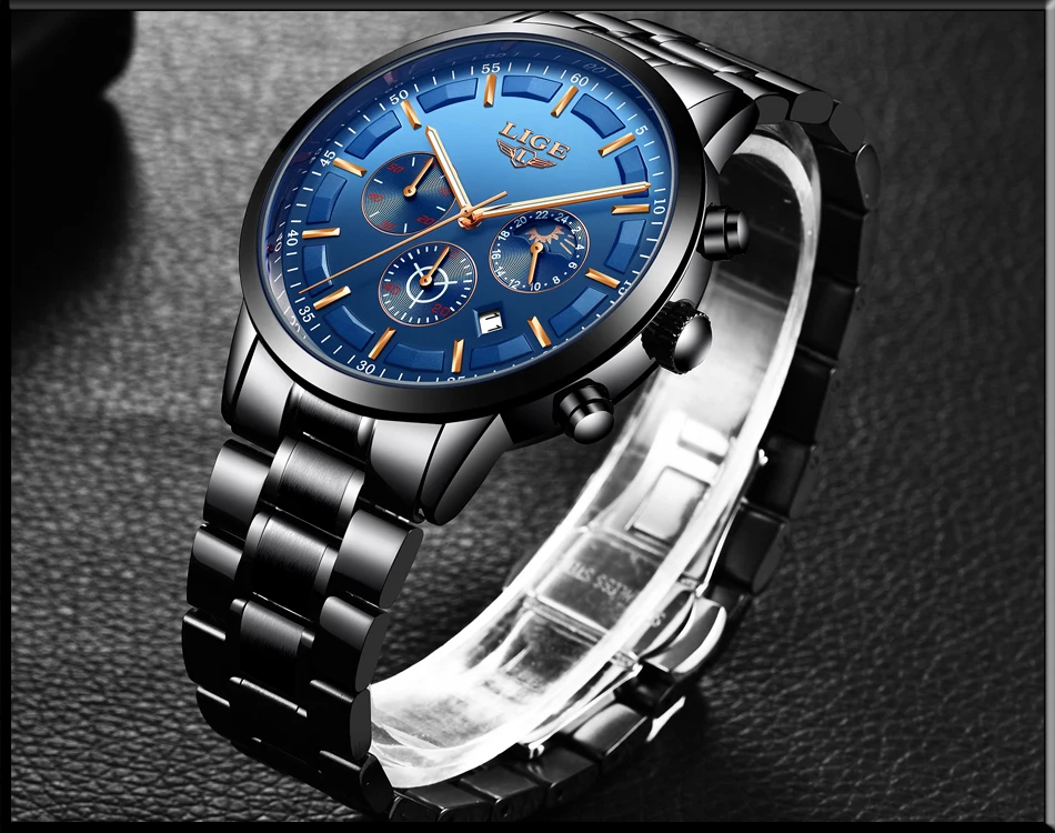 Relojes часы мужские LIGE модные спортивные кварцевые часы мужские s часы Топ бренд класса люкс Бизнес водонепроницаемые часы Relogio Masculino