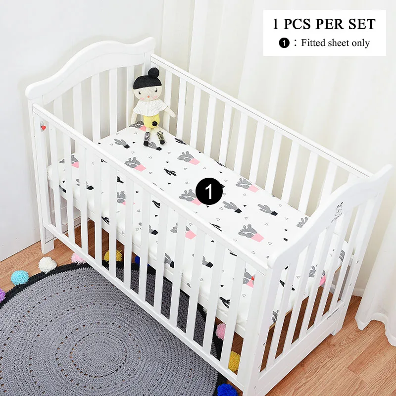 1pcs set catcus Muslinlife, милый кактус, треугольник, детские кроватки, бамперы, модный Детский комплект постельного белья для девочек, хлопковое детское постельное белье, 130*70 см - Цвет: 1pcs set catcus
